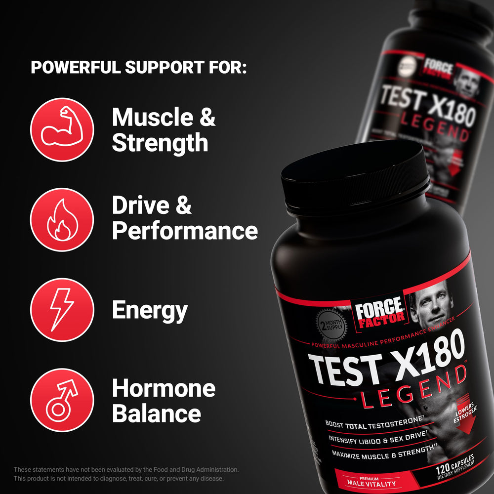 Force Factor Test X180 Legend label highlights vitality ingredients