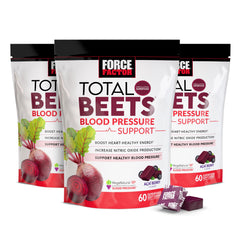 Force Factor Total Beets bottle on kitchen counter suggesting daily heart-support routine