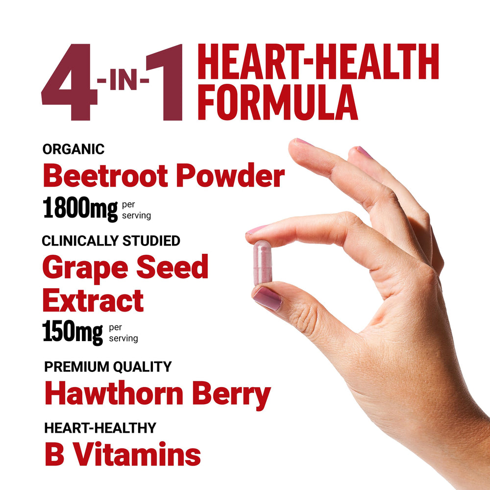 Total Beets capsules close-up highlighting organic beet root powder.