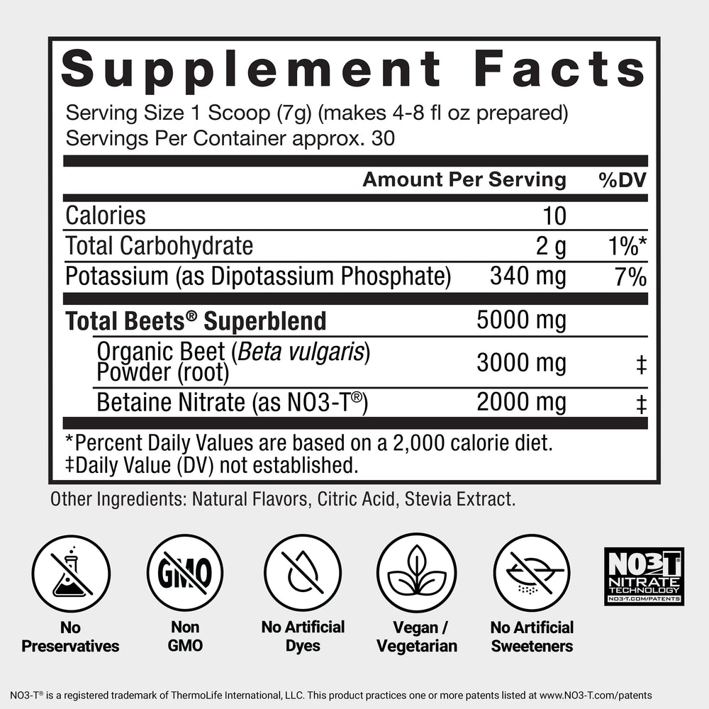 Force Factor Total Beets drink-mix-ready-glass captures a ready-to-drink hydration moment.