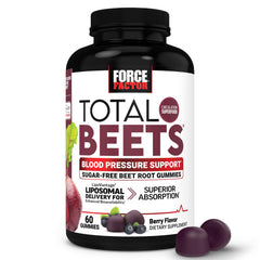 Force Factor Total Beets Gummies bottle for daily heart health support.