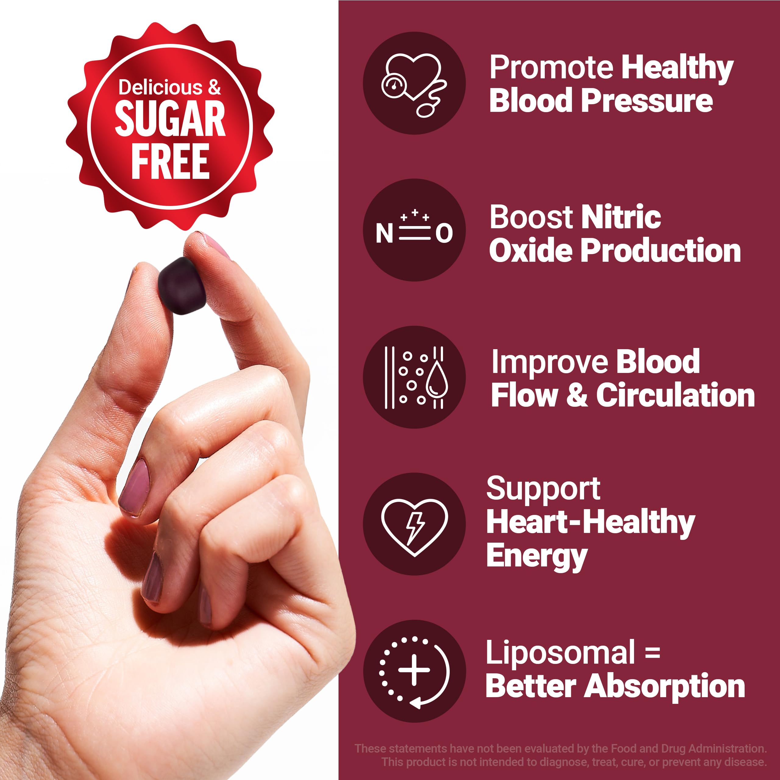 Force Factor Total Beets Gummies closeup showing berry flavor for daily wellness.