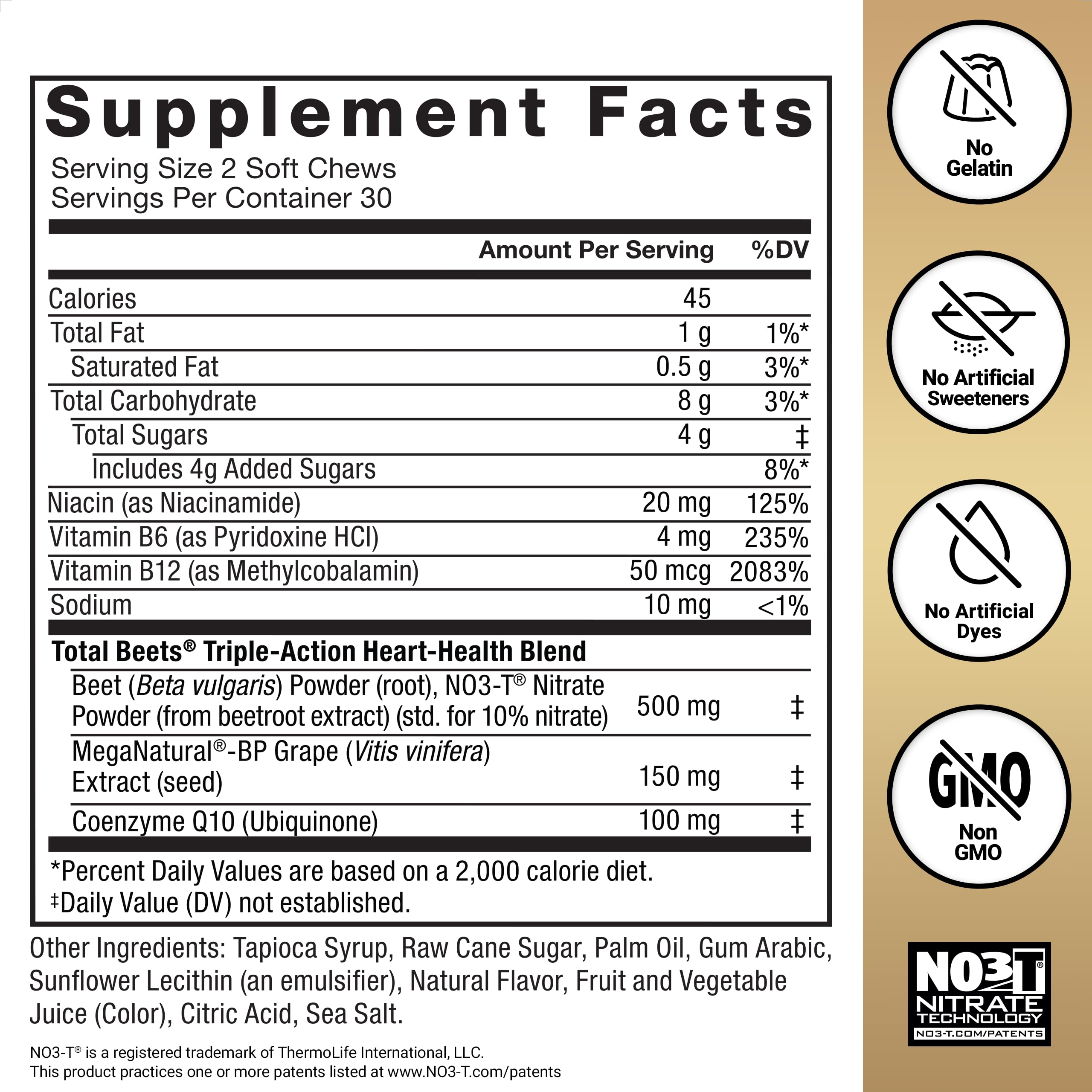 Force Factor Total Beets Heart Health chews pomegranate berry flavor branding for delicious daily use