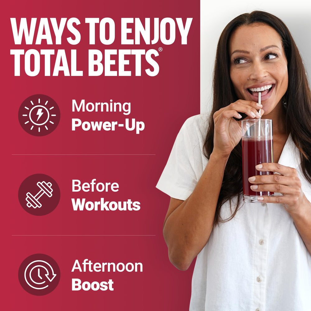 Beets powder poured into a glass with water for easy mix.