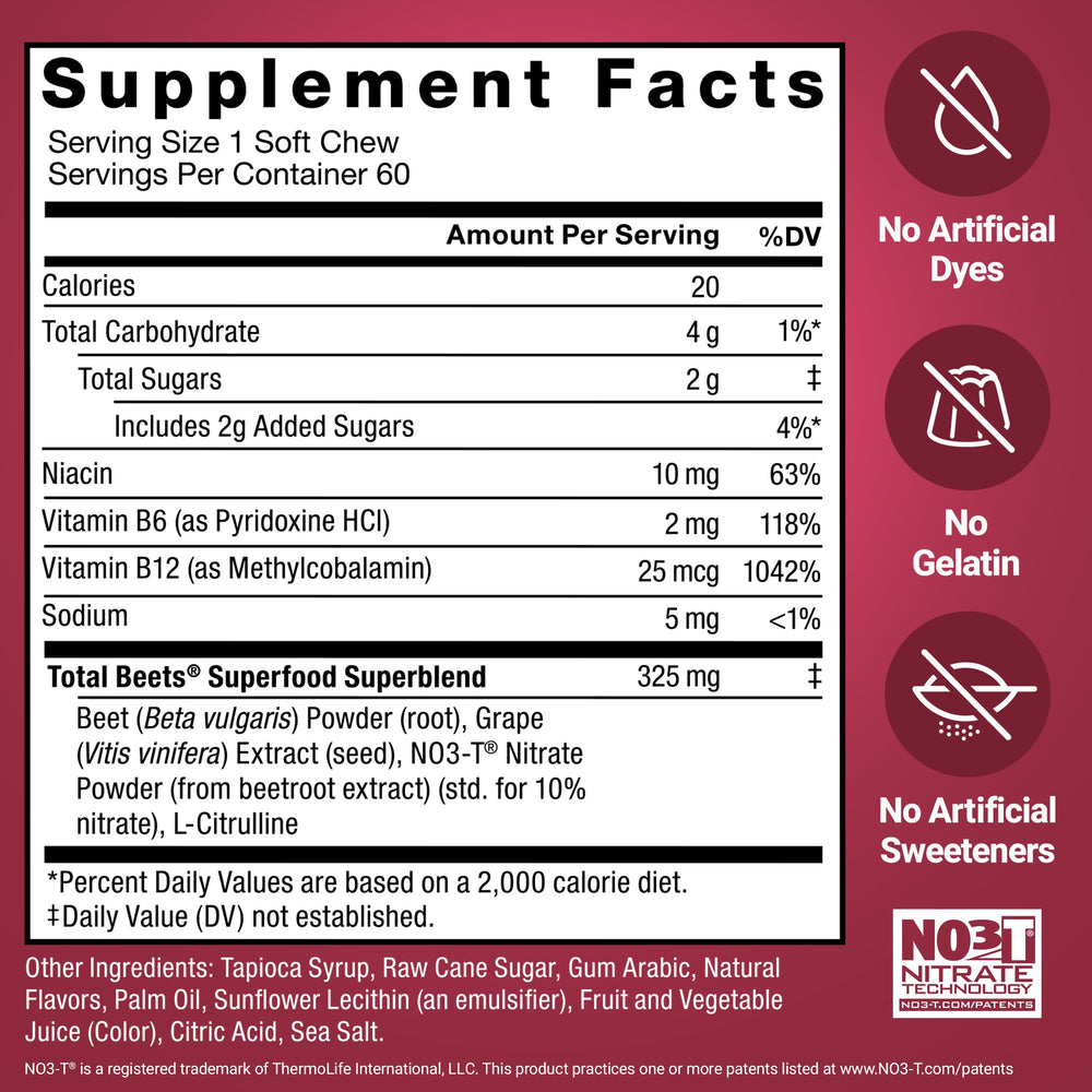 Force Factor Total Beets close-up showing beetroot powder for natural energy