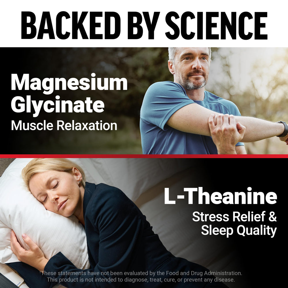 Vegan, non-GMO label on Force Factor Magnesium + L-Theanine package.