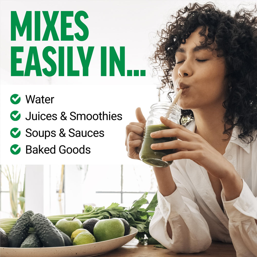 Force Factor Smarter Greens dissolves in water for a smooth, tasteless mix.