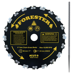 FORESTER chainsaw blade 9in 20 teeth for fast, aggressive weed and brush cutting.
