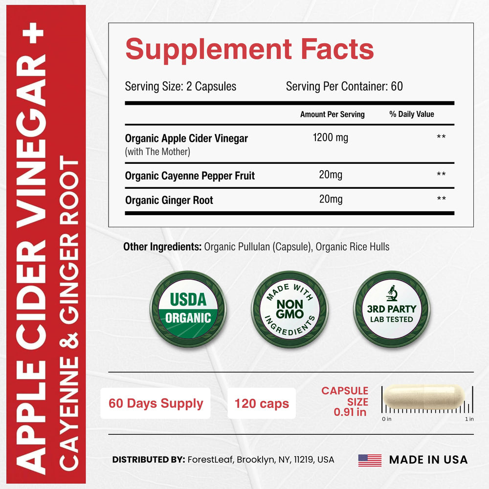 ForestLeaf ACV capsules packaging on bathroom counter suggests daily ritual