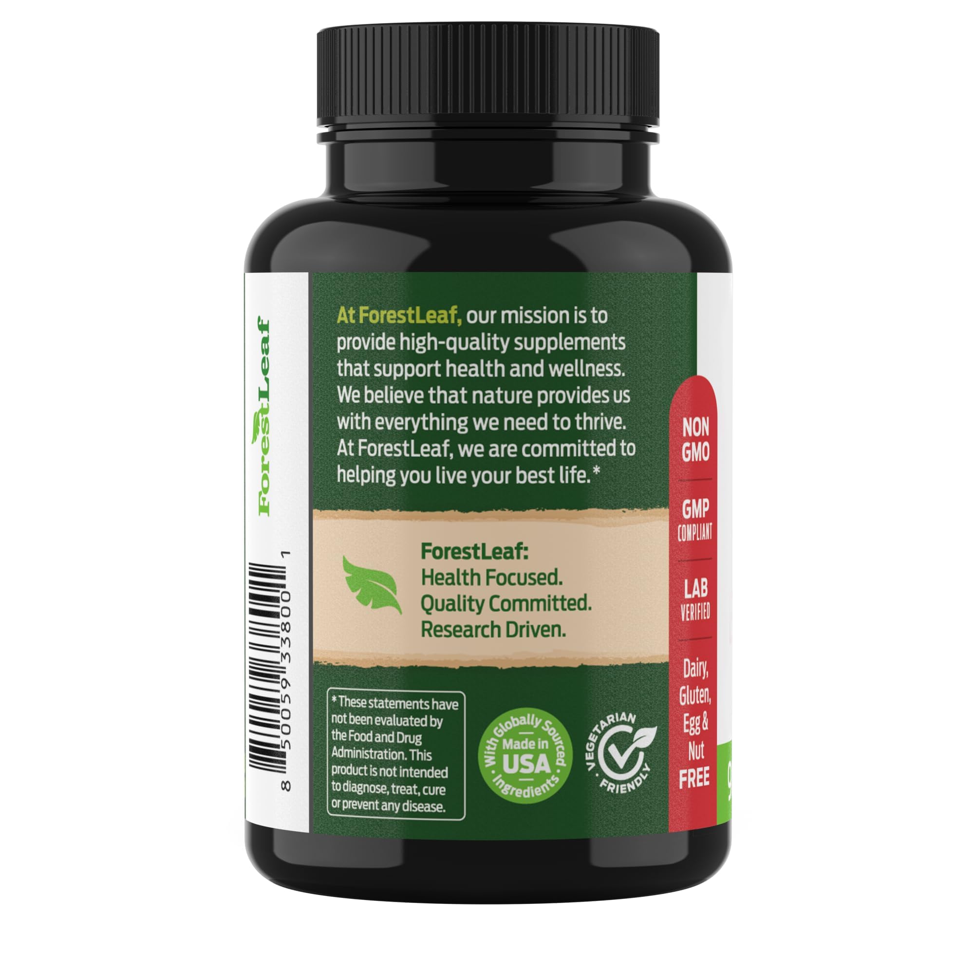 ForestLeaf Berberine 97% purity label stressing ultra-high purity Berberine HCl.