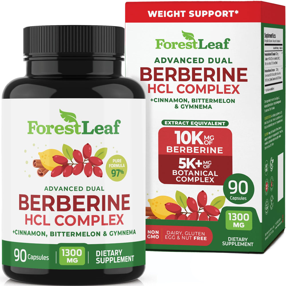 ForestLeaf Berberine bottle front signaling ultra high potency for daily wellness.