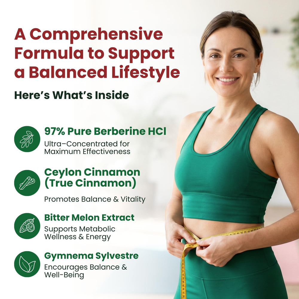 ForestLeaf Berberine bottle label highlighting ingredients and dosage details for transparency.
