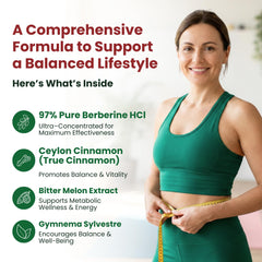 ForestLeaf Berberine bottle label highlighting ingredients and dosage details for transparency.