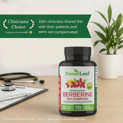 ForestLeaf Berberine ingredients blend showcasing cinnamon, bitter melon, gymnema.