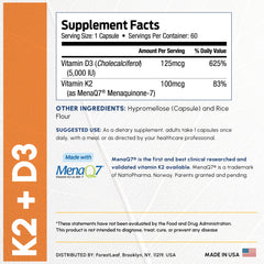 ForestLeaf bones and teeth health concept with D3 and K2 linking calcium.