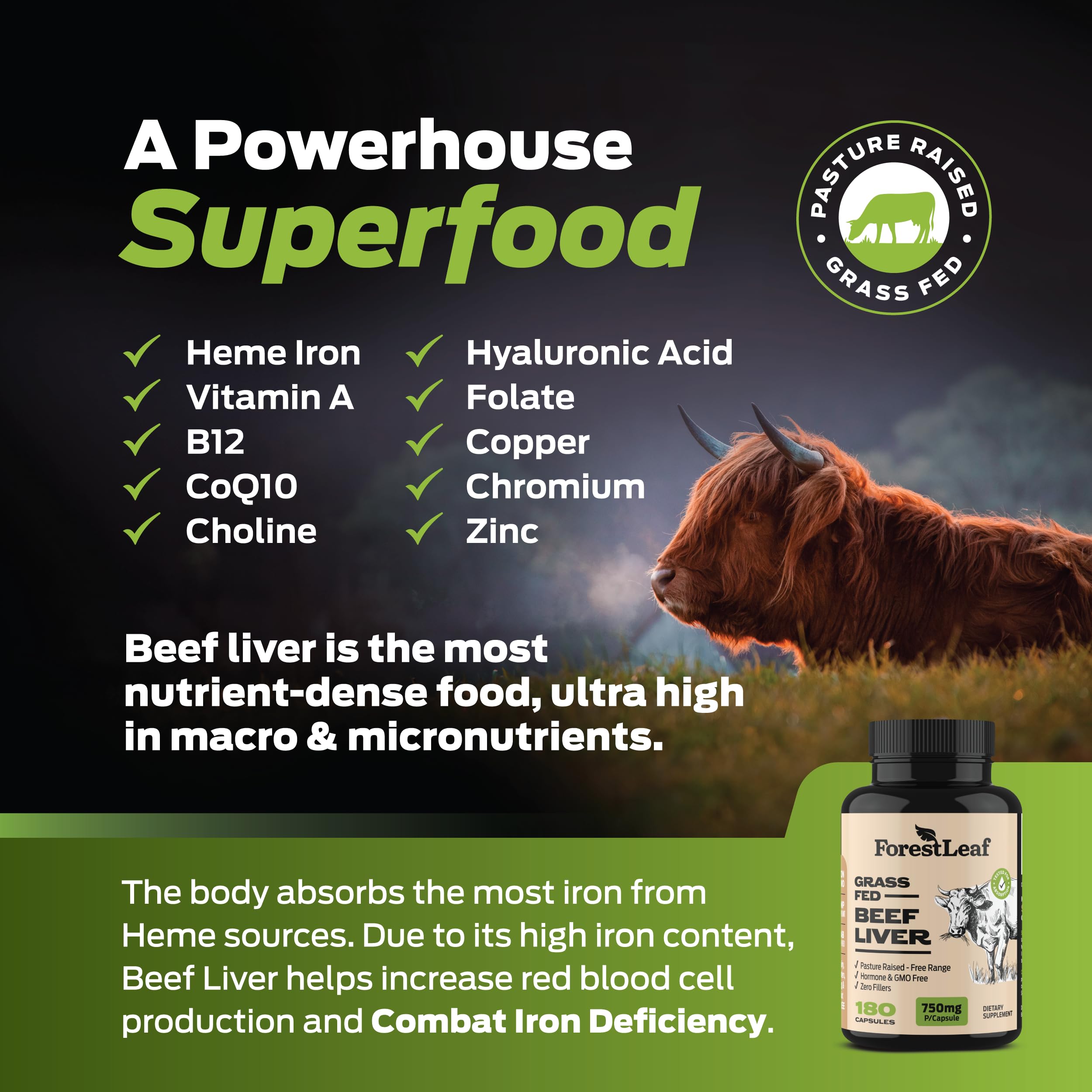 ForestLeaf bottle front view supports easy daily supplementation.