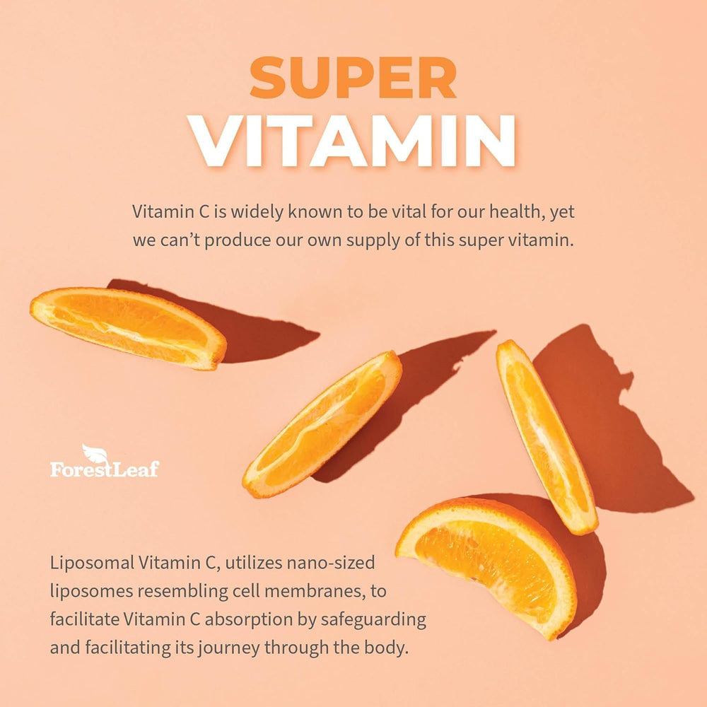 ForestLeaf storage-ready liposomal Vitamin C bottle on pantry shelf