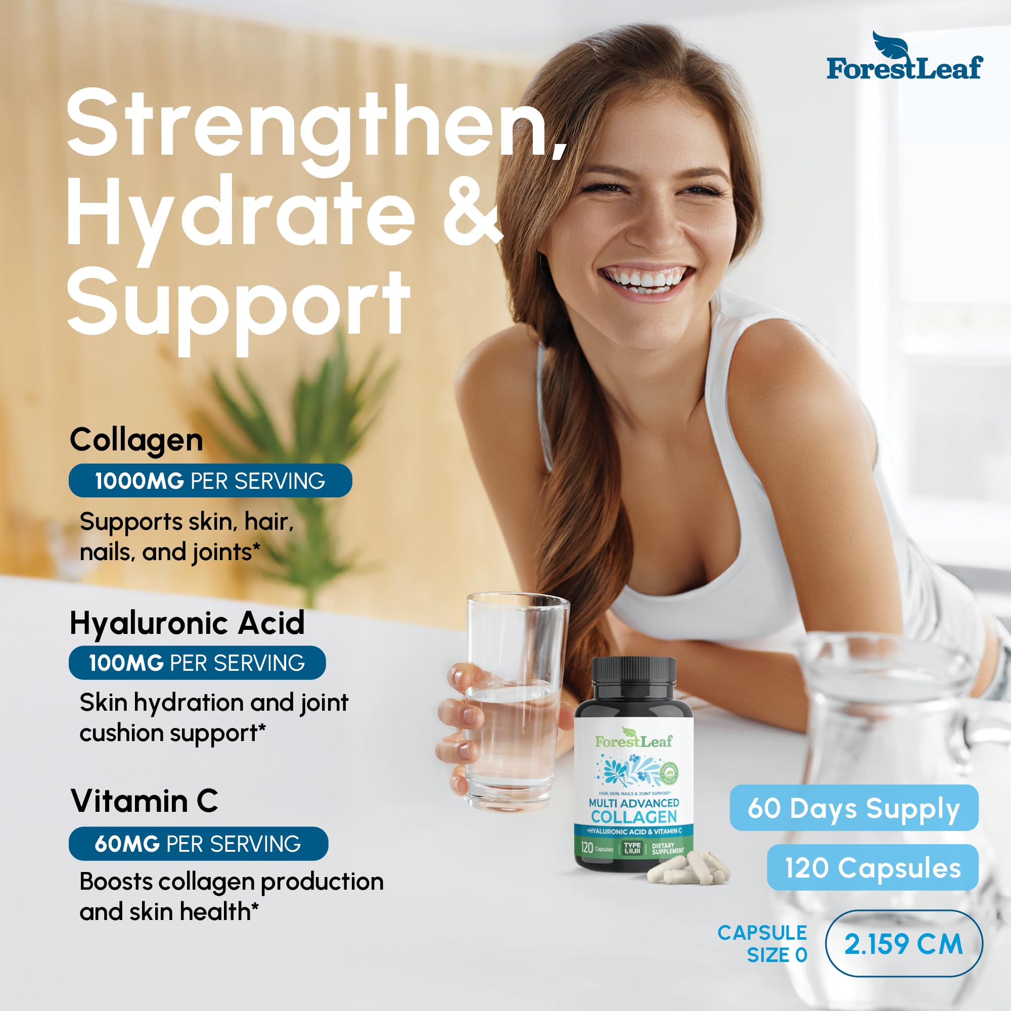 ForestLeaf capsules close-up highlighting easy daily ingestion