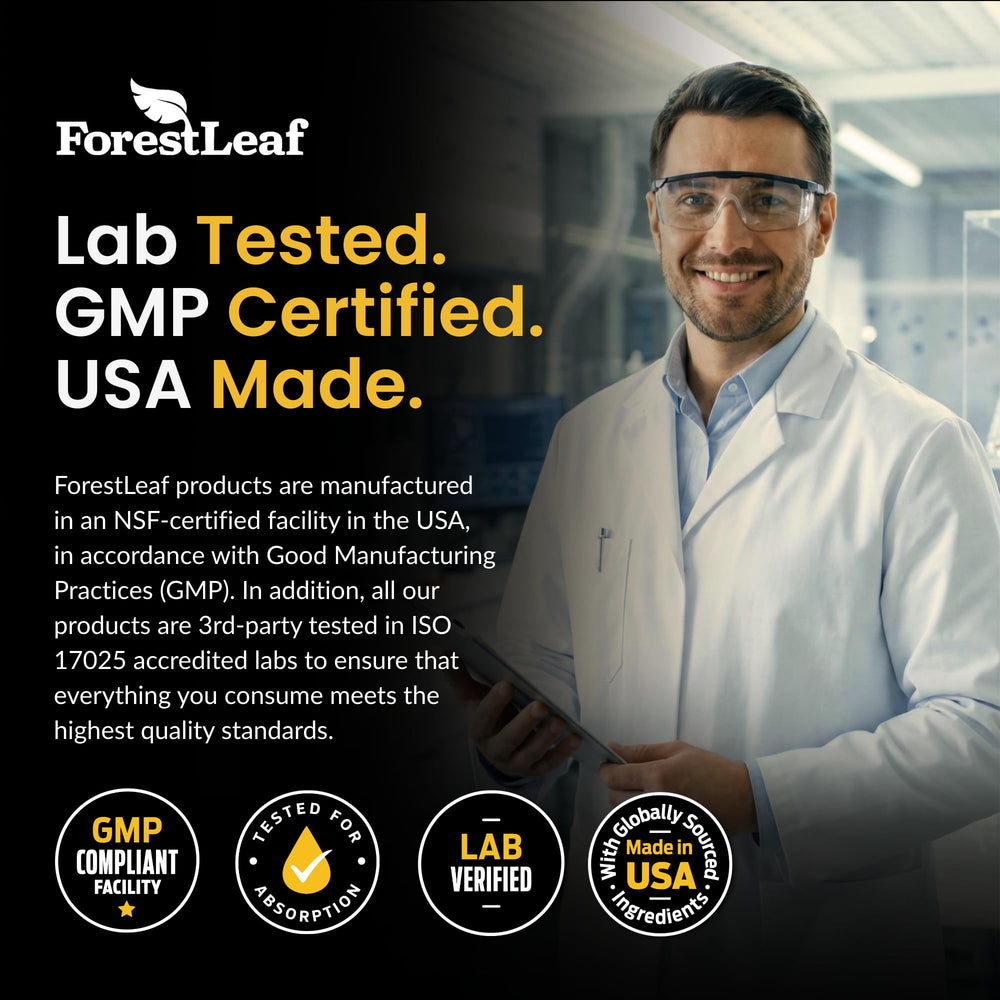 ForestLeaf packaging and label emphasizing clear, quality ingredients.