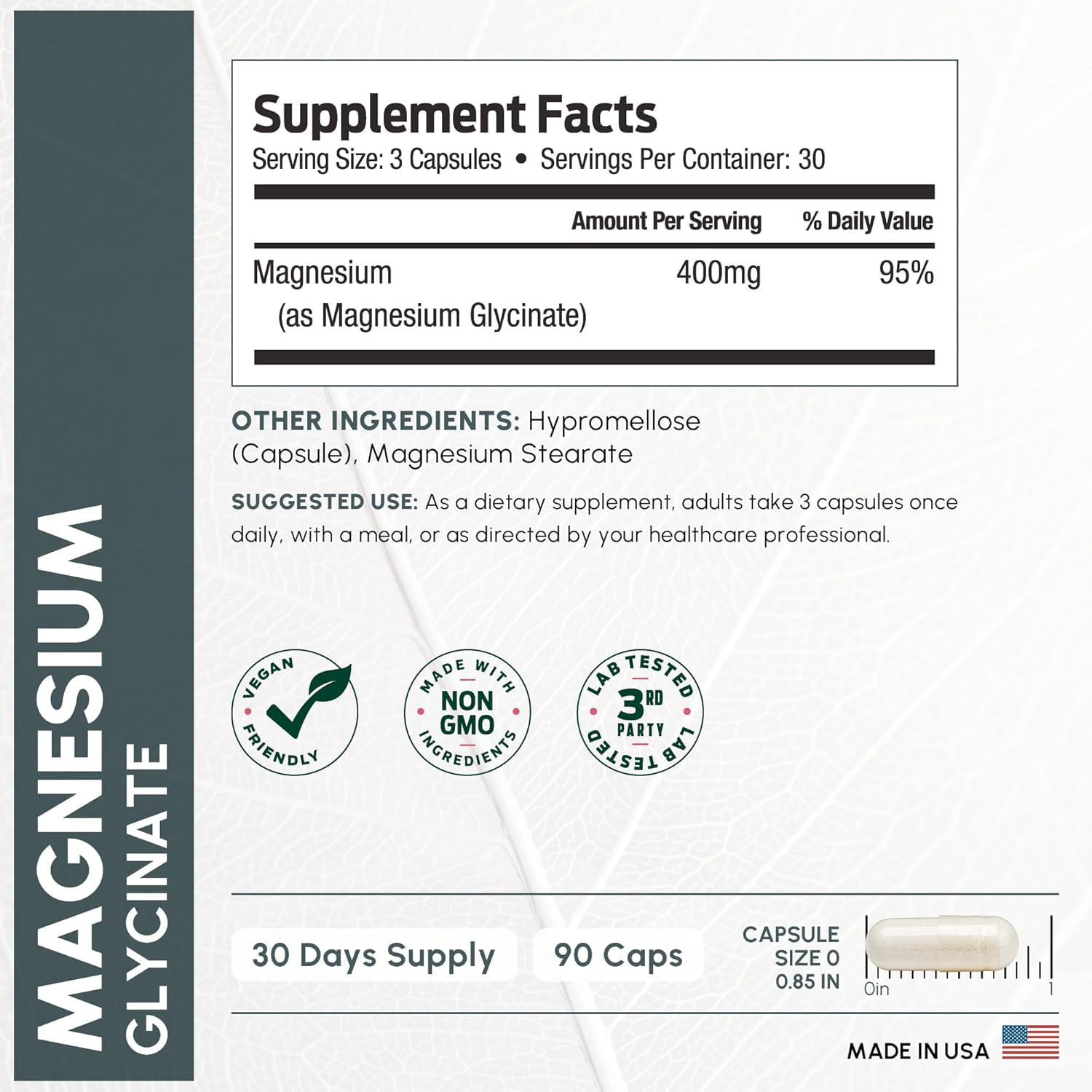 90-capsule ForestLeaf package laid out for daily supplementation