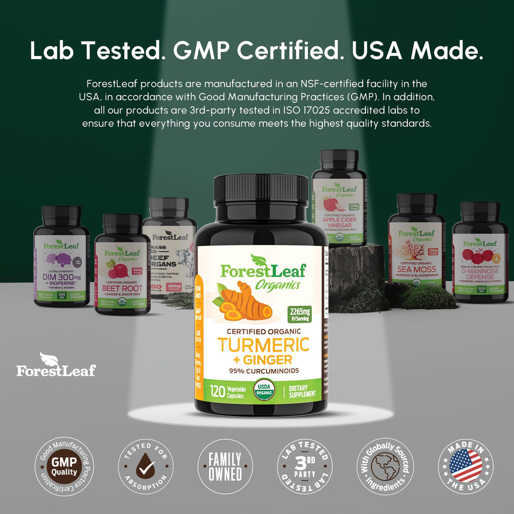 ForestLeaf vegan non-GMO capsules indicating clean label formula.