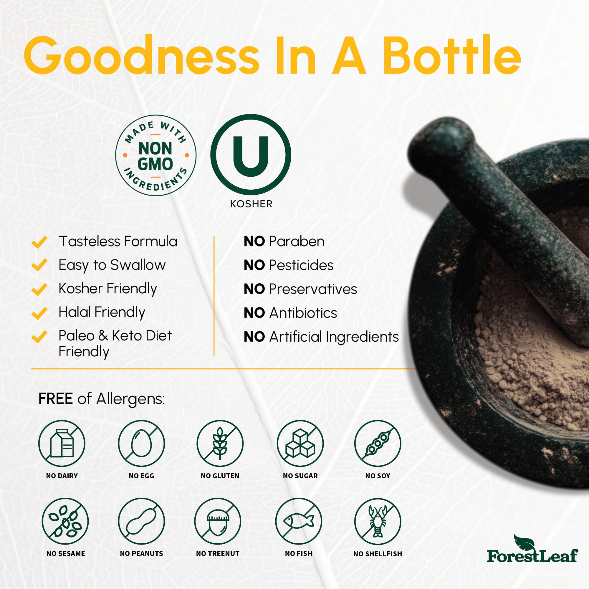 ForestLeaf Vitamin D3 50,000 IU vegetarian capsules suitable for plant-based diets.
