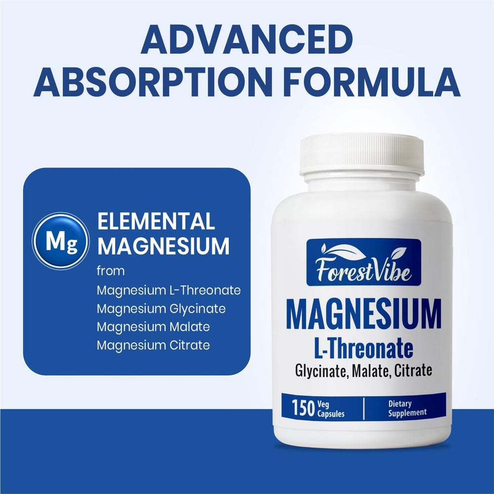 ForestVibe Magnesium Citrate label close-up emphasizes fast absorption.