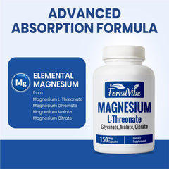 ForestVibe Magnesium Citrate label close-up emphasizes fast absorption.