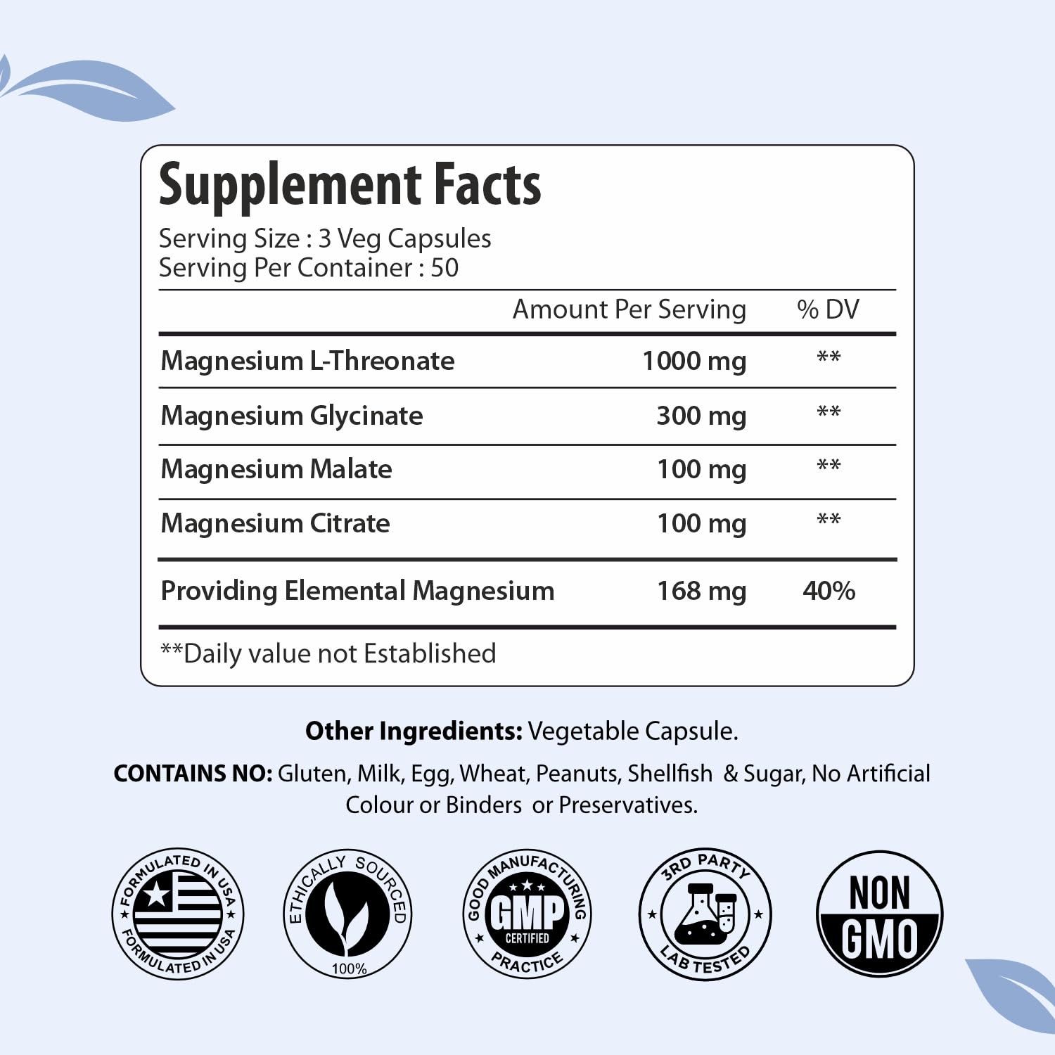 ForestVibe Magnesium Glycinate capsules show easy, daily magnesium support.
