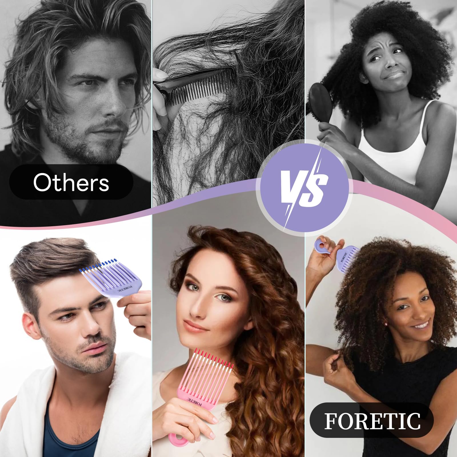 Foretic Smooth Hair Pick pink color variant ready for everyday styling.