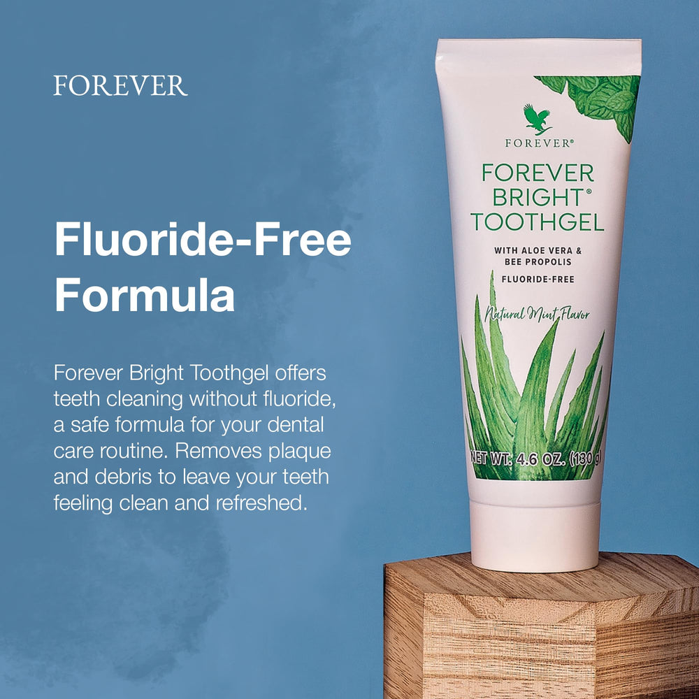 Forever Living Bright Toothgel stabilized aloe vera gel base in tube.