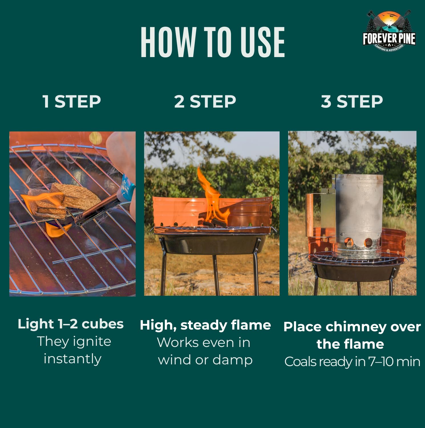 FOREVER PINE Fire Starter Cubes come in a 160-piece value pack for frequent use.