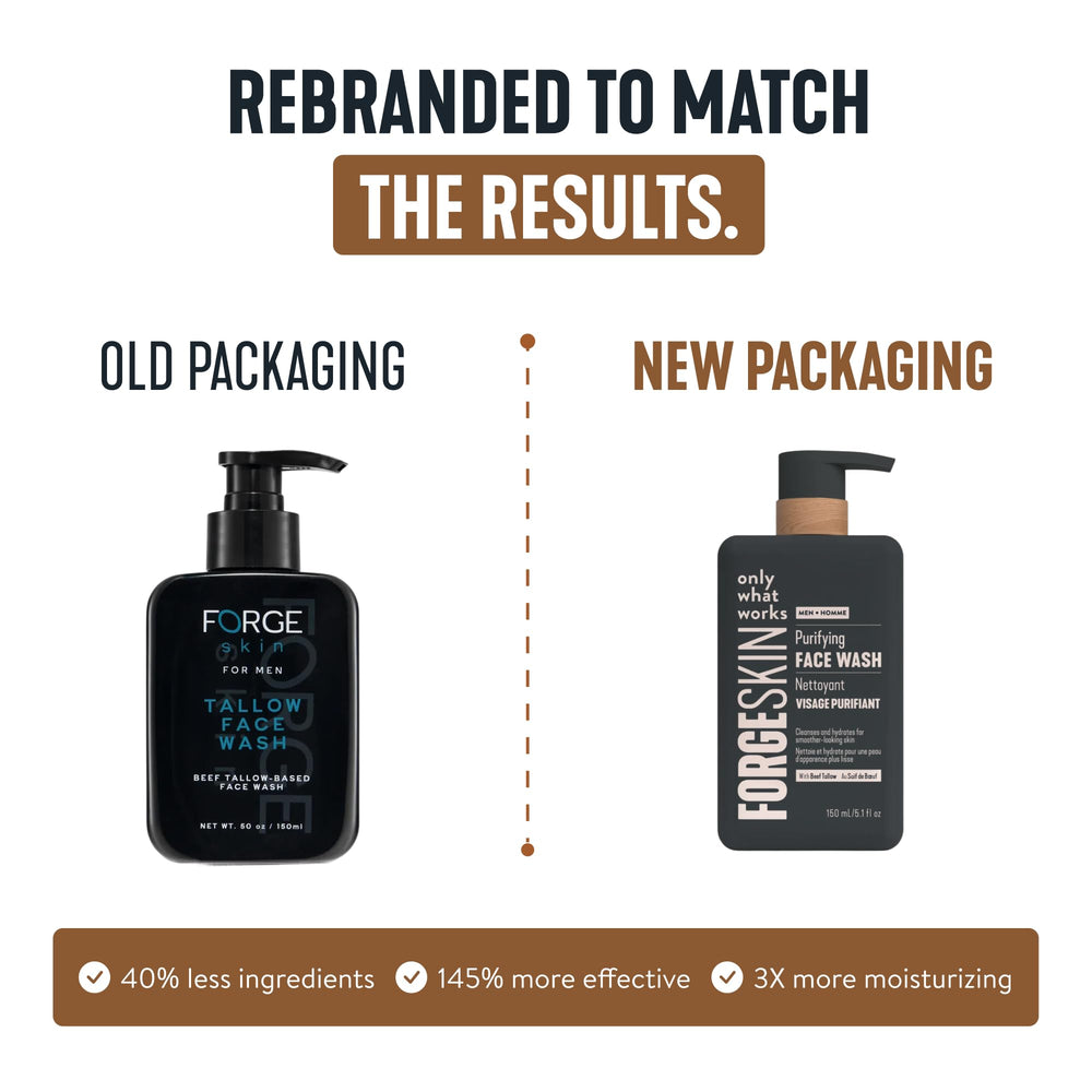 Forge Skin Beef Tallow Face Wash foam forming for refreshing cleanse.
