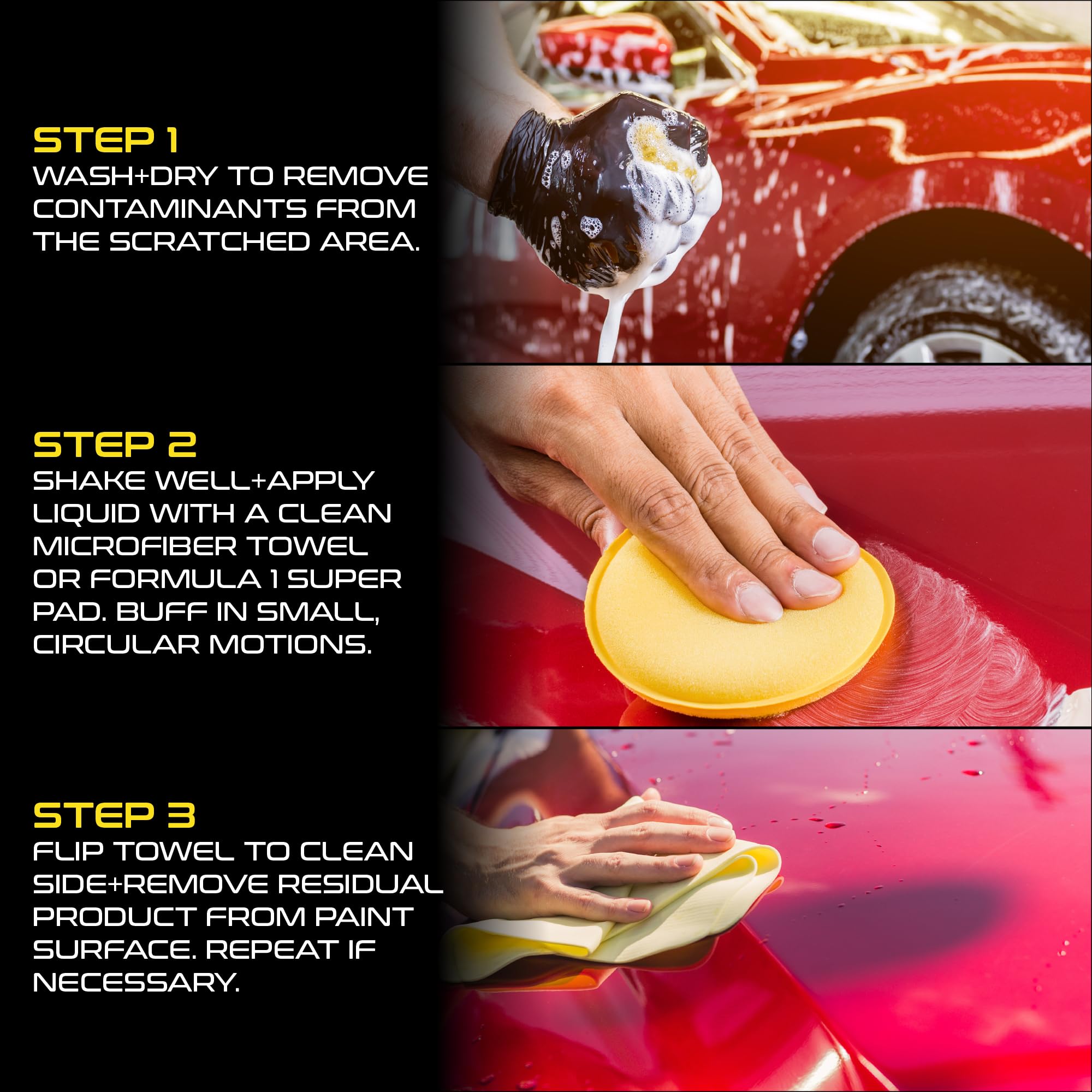 Formula 1 Scratch Out Liquid after polishing yields showroom-gloss finish.