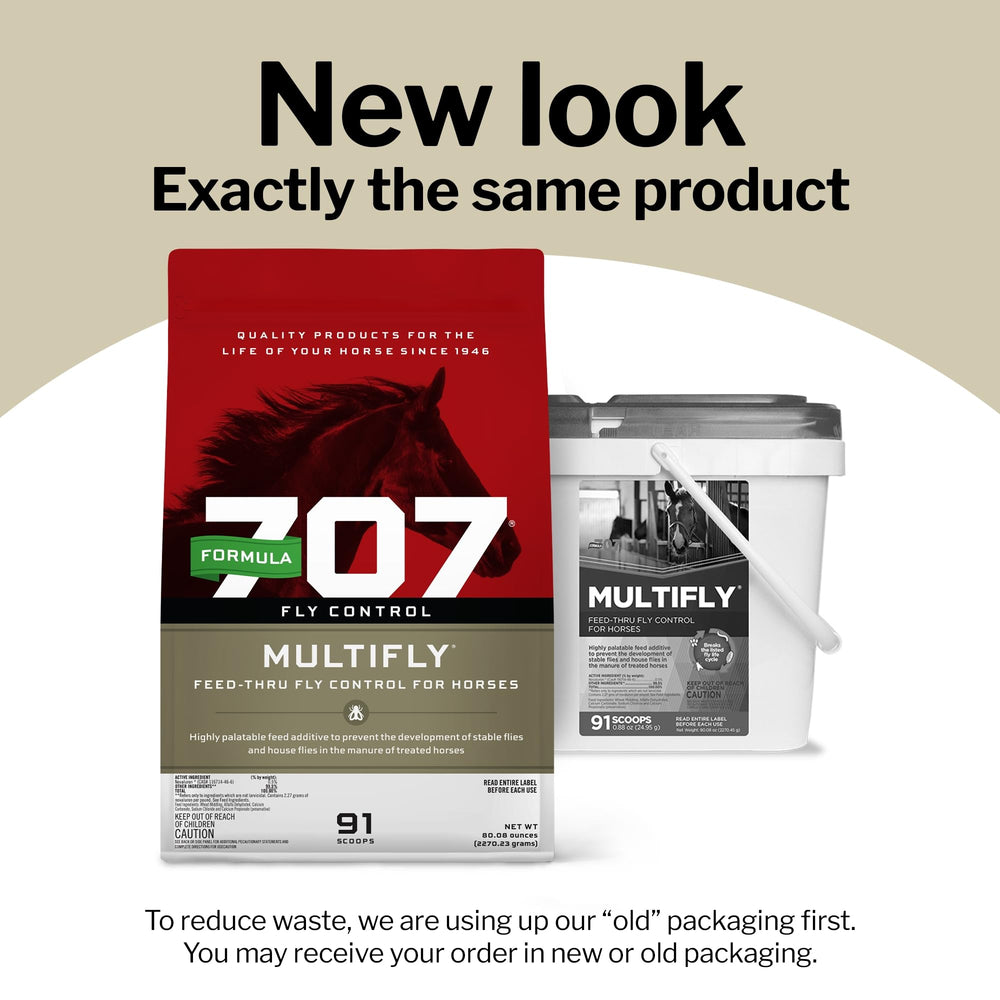 Formula 707 MultiFly pellets closeup highlighting alfalfa and wheat midds base.