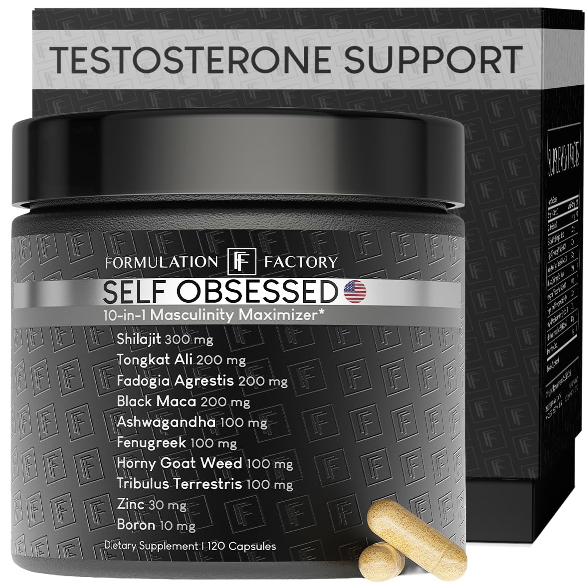 Formulation Factory Self Obsessed bottle front view for vitality support