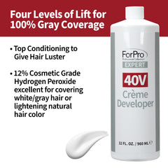 ForPro Expert 40 Volume Creme Developer foil application for high lift coloring