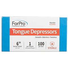 ForPro senior tongue depressor 6-inch edge-polished, enhances comfort during examinations.