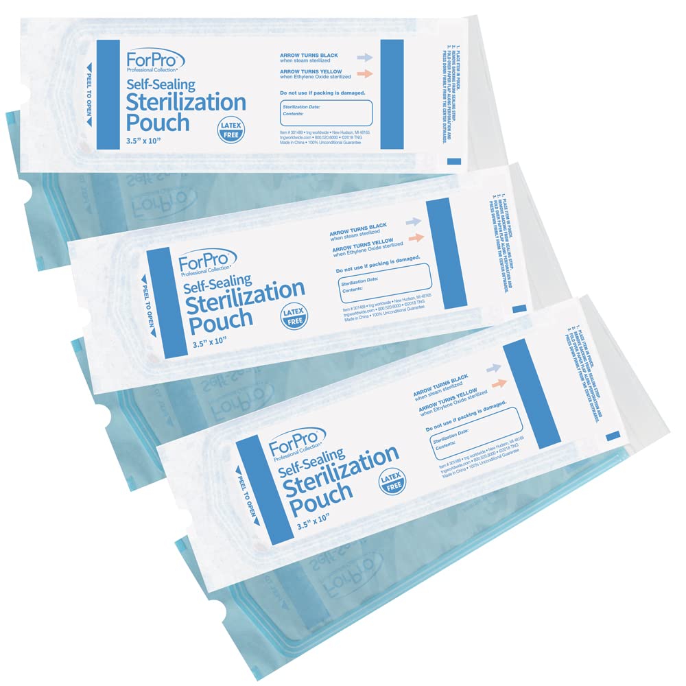 ForPro Self-Sealing Pouches showing sealed top for reliable single-use packaging.