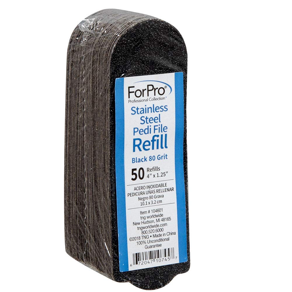 ForPro stainless steel Pedi File refill with 80 grit smooths dry heels