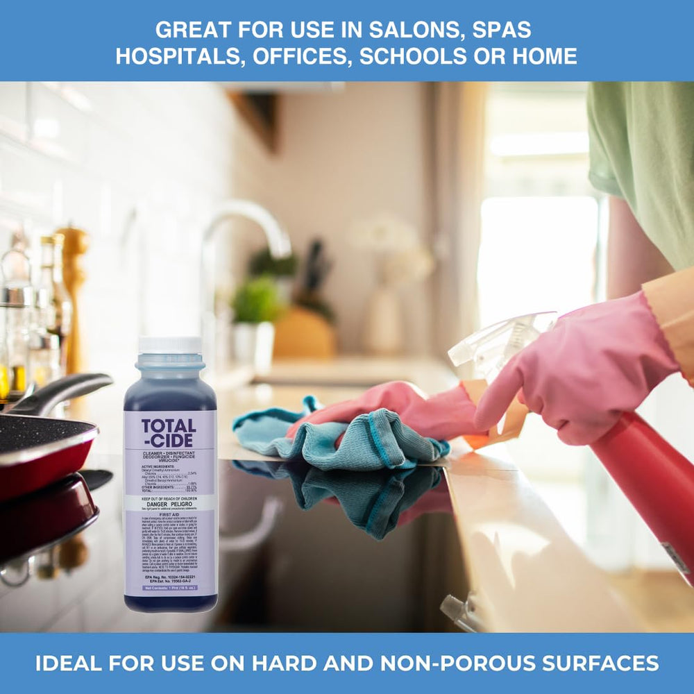ForPro Total-Cide used on salon tools and brushes at a station