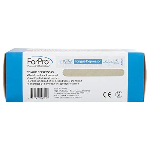 ForPro wooden tongue depressor Grade A hardwood, 6-inch length, durable choice.