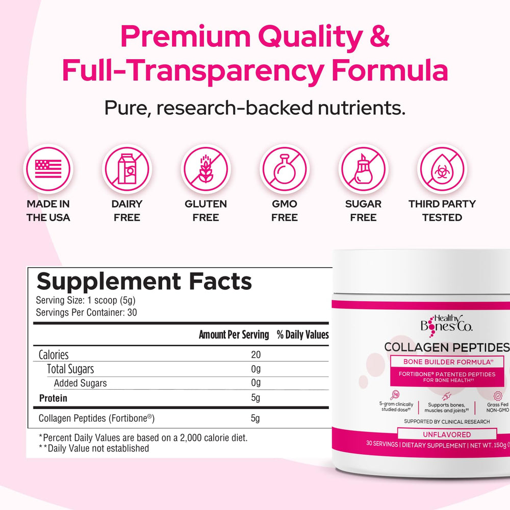 Fortibone gluten-free and dairy-free label highlights clean ingredients