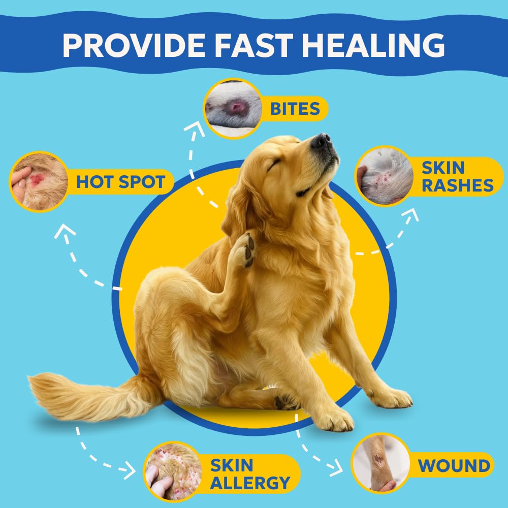 Forticept BlueButter hot spot relief helps reduce itching in dogs