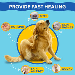 Forticept BlueButter hot spot relief helps reduce itching in dogs