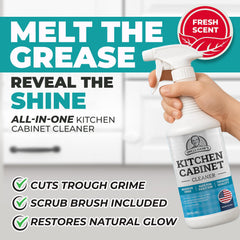 FORTIVO cleaning brush included in kit for easy cabinet scrubbing.