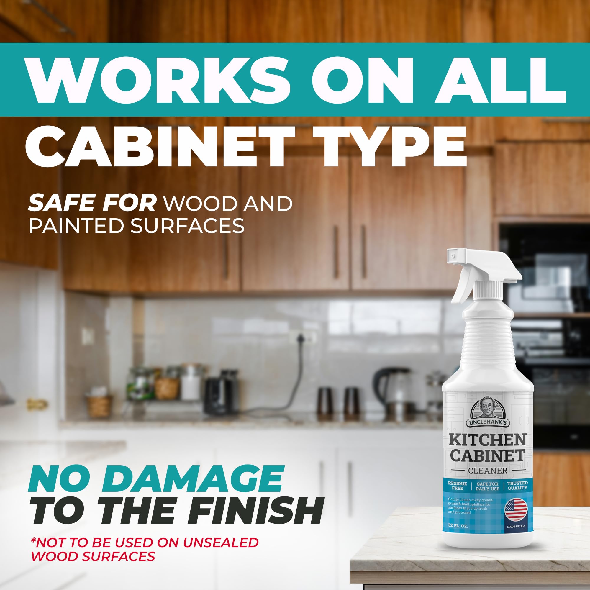 FORTIVO wood cabinet cleaning in action restoring natural luster.