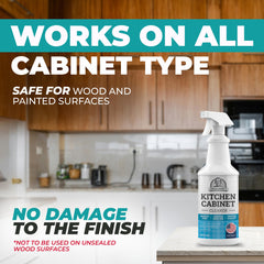 FORTIVO wood cabinet cleaning in action restoring natural luster.
