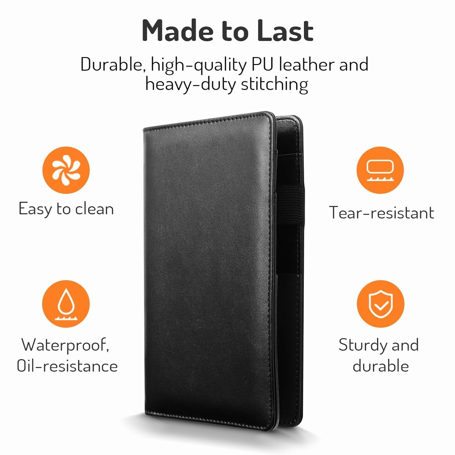 Forvencer PU leather server book easy to wipe clean after busy shifts