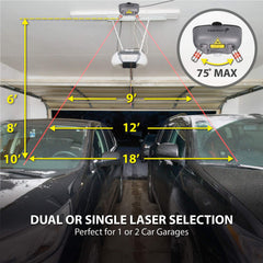 Fosmon one-or-two-laser mode supports single or double parking stalls